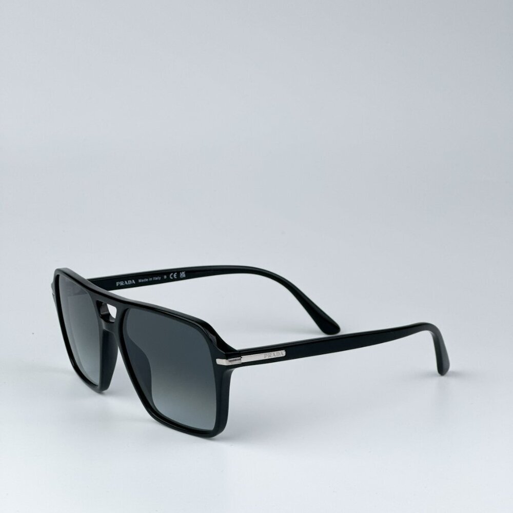 Prada PR20YS 1AB06T BRAND NEW Sunglasses Black Grey Unisex Pilot - Picture 7 of 10